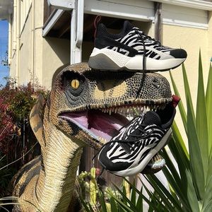 Stella McCartney Eclypse Mesh and Zebra-Print Velvet Sneakers like new!